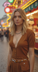 New Cool Women Orange Skinny Braided Waistband Fashion Belt M