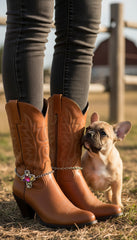 Brand New Women Silver Metal Chain Boot Bracelet Shoe Cross Charm Religious Accessory SET BC110