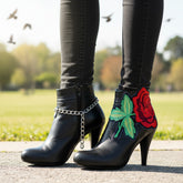 Brand New Women 2PCS Boot Chain Bracelet Flower Patch Embroidery Charm Shoe Band Anklet BC67