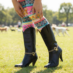 Brand New Women 2PCS Gold Metal Boot Chain Bracelet X O Charm Shoe Anklet BC71