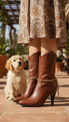 Brand New Women Gold Chain 2 Boot Bracelets Western Shoe Anklet Tassel Fringes Charm PAIR SET BC111