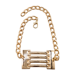 Brand New Women 2PCS Gold Metal Boot Chain Bracelet Shoe Anklet Ladder Charm Set Fashion Jewelry - A PAIR BC26