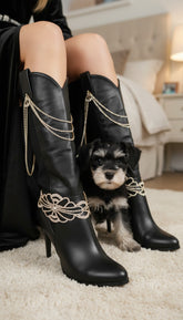 Brand New Women Gold Boot Chain Shoe Bracelet Anklet Fancy Flower Charm 2PCS BC92