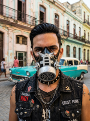 Brand New Adult Industrial Costume Face Mask Black Metallic Silver for Steampunk and Dystopian Looks M15