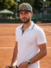 Brand New Adult White Leopard Print Boss Text Cap Black Brim Adjustable Baseball Hat Unisex M17