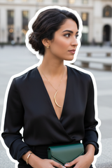 Brand New Gold Tone Crescent Moon Fashion Necklace + Earring Set, WN61 WN61