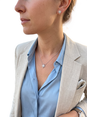 Brand New Classic Short Star Necklace with Stud Earrings WN76