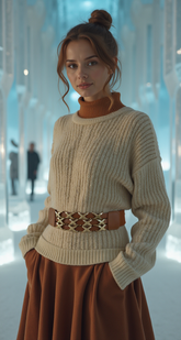 Brown Elastic Fashion Belt Gold Metal XX Charms Fit Size S M