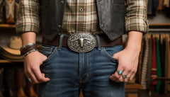 NEW Men Women Silver Metal Buckle Western Bull Long Horn TX Cow Oval Casual Wear