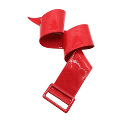 Brand New Women Red Faux Patent Leather Wide Fashion Belt Big Buckles Size S M - WB33