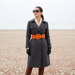 Brand New Women Orange Colorful Elastic Waistband Fashion Belt Big Buckle Size S M - WB25