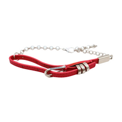 Brand New Women Red Strap 2PCS Boot Chain Bracelet Shoe Anklet Belt Buckle Charm Fashion Jewelry Set - A PAIR BC8