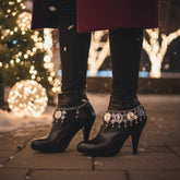 Brand New Women Silver Metal Boot Chain Bracelets Shoe Anklet Bling Multi Coin Ethnic Charm Set 2PCS BC997