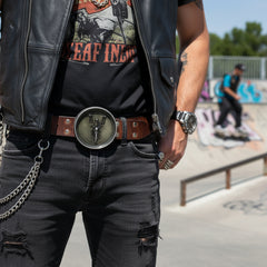 NEW Belt Buckle Silver Metal Grey Skeleton Skull Motorcycle Biker Bones Men