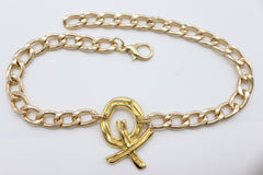 Brand New Women 2PCS Gold Metal Boot Chain Bracelet X O Charm Shoe Anklet BC71