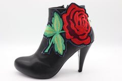 Brand New Women 2PCS Boot Chain Bracelet Flower Patch Embroidery Charm Shoe Band Anklet BC67