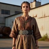 Brand New Women Black Wide Elastic Waistband Fashion Belt Antique Silver Metal Filigree Buckle Size S M - WB13