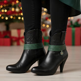 Brand New Women 2PCS Boot Chain Green Band Shoe Snowflake Charm Anklet Wrap Around Holiday BC47
