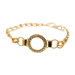 Women Gold Metal Boot Chain Bracelet Shoe Bling Circle Charm