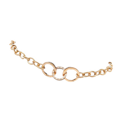 Women Gold Metal Chain Boot Bracelet Shoe 3 Links Charm