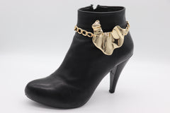 Brand New Women 2PCS Gold Metal Boot Chain Bracelet Art Deco Charm Shoe Anklet BC56