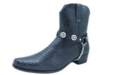 Star Black Faux Leather Boot Straps (Pair)
