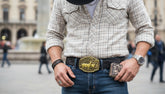 New Men Gold Metal Belt Buckle Deer Nature Hunter Western Fashion Winter Country
