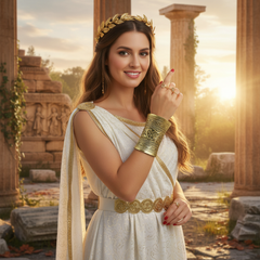 Women Gold Long Metal Wide Cuff Bracelet Celebrity Style Wonder One Size