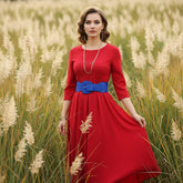 Brand New Women Royal Blue Elastic Waistband Fashion Belt Big Buckle Size S M - WB26