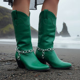 Brand New Women Silver Metal Boot Chain Bracelet Shoe Anklet Oval Links Charm SET BC155