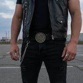 New Men Women Silver Metal Fashion Biker Buckle Skeleton Brown Mini Skulls Gothic Punk Accessory Strong Heavy