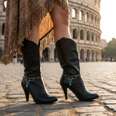 Brand New Women Silver Metal Boot Chain Bracelet Shoe Anklet Ethnic Wave Turquoise and Red Beads Charm SET BC147