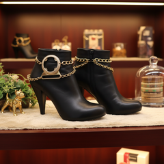 Brand New Women 2PCS Gold Metal Boot Chain Bracelet Geometric Charm Shoe Anklet BC55