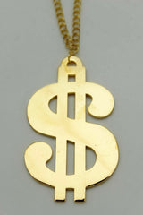 Brand New Men Gold Metal Chain Fashion Necklace Long Streetwear Dollar Sign Money $ Pendant - M8