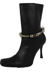 Brand New Women Silver Metal Boot Chain Bracelet Shoe Anklet Screw + Ball Charms SET BC271