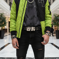 NEW $100 Bill Money Silver Metal Belt Buckle