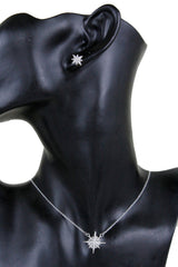 Brand New Classic Short Star Necklace with Stud Earrings WN76