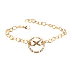 Brand New Women Gold Metal Boot Chain Bracelet Shoe Anklet Infinity Charm SET BC291