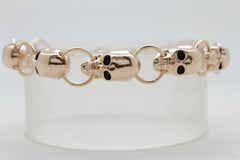 Brand New Women Gold Metal Boot Chain Bracelet Shoe Anklet Skull Charms SET BC300