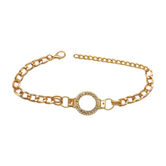 Brand New Women Gold Metal Boot Chain Bracelet Shoe Anklet Bling Circle Charm SET BC160