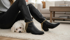 Brand New Women Gold Metal Chain Boot Bracelet Shoe Multi Strand Waves Charm Anklet SET BC106