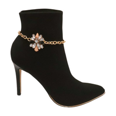 Women Gold Metal Boot Chain Bracelet Shoe Silver Star Charm