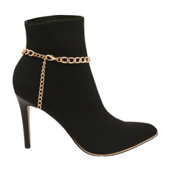 Gold Geometric Metal Two Triangles Charm Chain Boot Strap