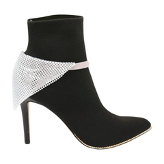 Women Silver Mesh Metal Bandana Style Boot Chain Bracelet