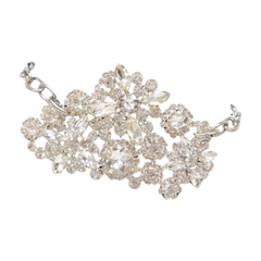 Women Silver Metal Boot Chain Bracelet Anklet Shoe Bling Rhinestone Flower Charm