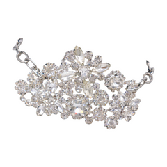 Women Silver Metal Boot Chain Bracelet Anklet Shoe Bling Rhinestone Flower Charm