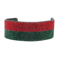 Women Gold Metal Boot Chain Bracelet Bling Shoe Green Red Band Charm Wide Strap