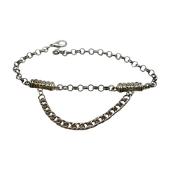 Brand New Women Silver Metal Boot Chain 2 PCS Bracelets Shoe Ethnic Charm Wave Pair Hand Made BC999