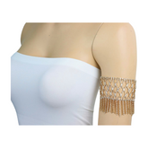 New Women Gold Metal Tassel Fringes Upper Arm Bracelet Elastic Band Silver Bling