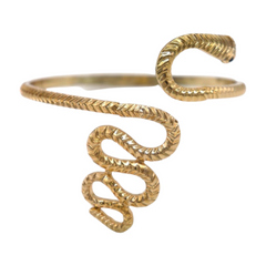 New Women Gold Color Metal Upper Arm Cuff Bracelet Cobra Snake Wrap Around Jewelry